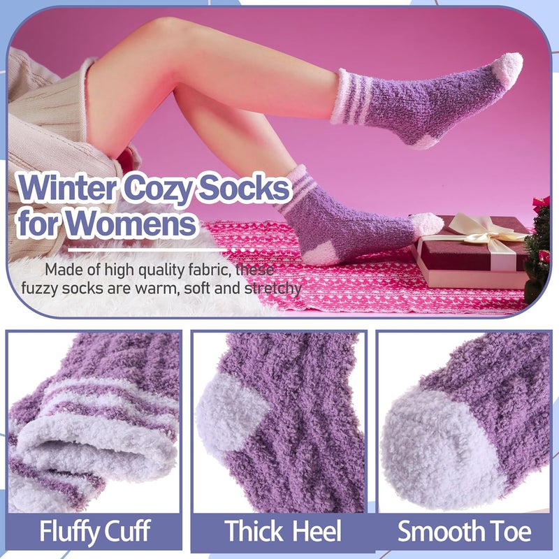 ANTSANG Womens Fuzzy Socks Fluffy Slipper Cozy Cabin Winter Soft Fleece Warm Comfy Thick Christmas Gift Socks - Image 4